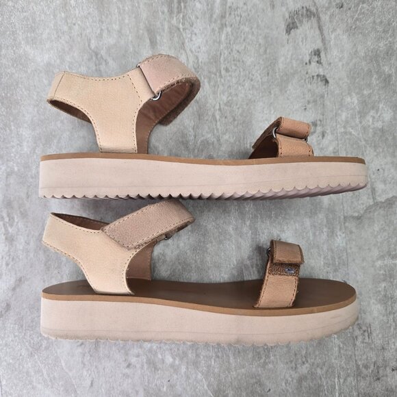 Madewell The Maggie Dad Sandals Size 6.5 Tan Leather Minimalist Casual Open Toe - Picture 5 of 11